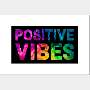 Positive Vibes Colorful Flower Posters and Art